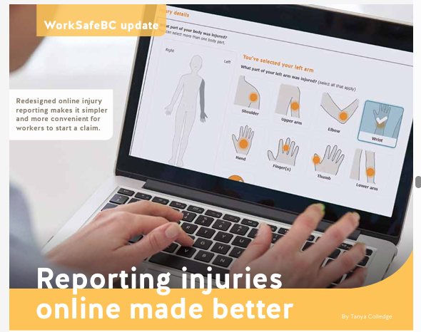 WorkSafeBC Reporting Injuries Online